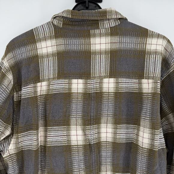 HORNY TOAD Shirt Mens XL Heavy Flannel Plaid Jersey Lined Utility Shacket Gray - Picture 8 of 10